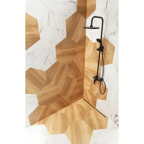 DP-02-612-0441-0509-1-014 DOMINO (Tubądzin) Senja Wood Hex Mat Dekoracja Gresowa 44,1x50,9 5900199246201