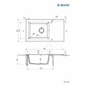 5908212057995 DEANTE Capella Zlewozmywak Szklano-granitowy 1-komorowy z Ociekaczem Alabaster ZSC_AW2C