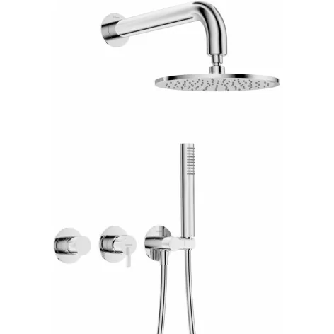 5907650866305 DEANTE Silia Zestaw Prysznicowy Podtynkowy z Głowicą Prysznicową - z Baterią Poziomą Chrom NQS_00YK
