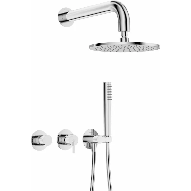 5907650866305 DEANTE Silia Zestaw Prysznicowy Podtynkowy z Głowicą Prysznicową - z Baterią Poziomą Chrom NQS_00YK