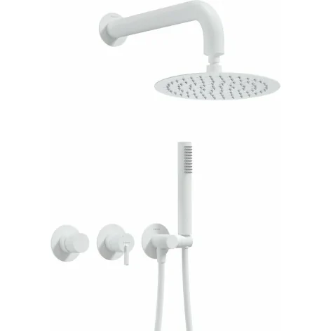 5907650866282 DEANTE Silia Zestaw Prysznicowy Podtynkowy z Głowicą Prysznicową - z Baterią Poziomą Bianco Biały NQS_A0YK