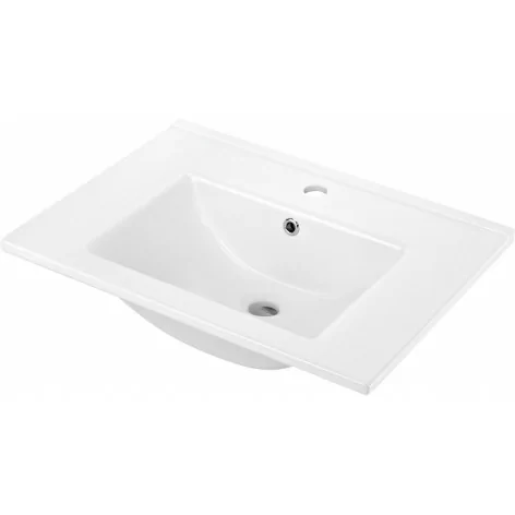 CDI 6U6M 5908212022429 DEANTE Floks Umywalka Ceramiczna Wpuszczana z Miejscem na Baterię - 60 cm Biała CDI_6U6M