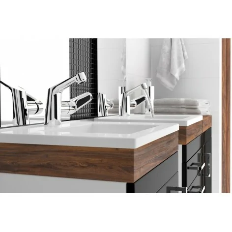 CDI 6U6M 5908212022429 DEANTE Floks Umywalka Ceramiczna Wpuszczana z Miejscem na Baterię - 60 cm Biała CDI_6U6M