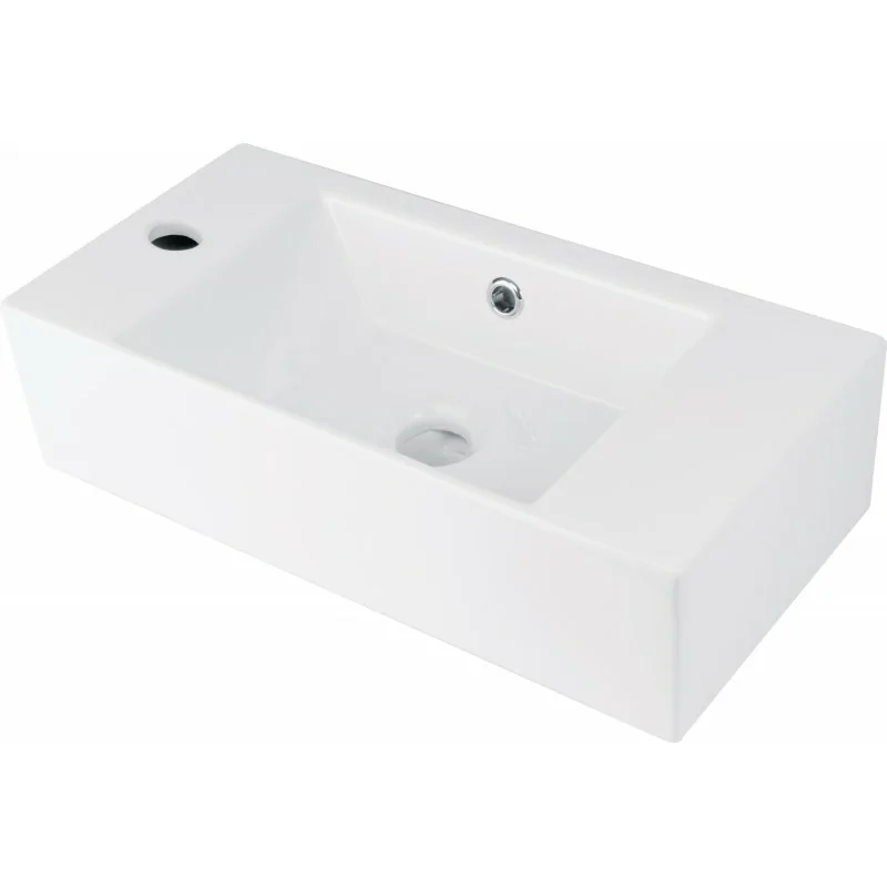 CDY 6U2L 5907650839224 DEANTE Hiacynt New Umywalka Ceramiczna Nablatowa z Miejscem na Baterię - Lewa Biała CDY_6U2L