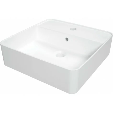 CGS 6U4B 5907650862796 DEANTE Square Umywalka Ceramiczna Nablatowa z Miejscem na Baterię Biała CGS_6U4B