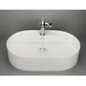 CQS AU6B 5907650865506 DEANTE Silia Umywalka Granitowa Nablatowa z Wyspą na Baterię - Owalna Alabaster CQS_AU6B