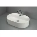 CQS AU6B 5907650865506 DEANTE Silia Umywalka Granitowa Nablatowa z Wyspą na Baterię - Owalna Alabaster CQS_AU6B