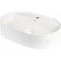 CQS AU6B 5907650865506 DEANTE Silia Umywalka Granitowa Nablatowa z Wyspą na Baterię - Owalna Alabaster CQS_AU6B