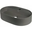 5907650865537 DEANTE Silia Umywalka Granitowa Nablatowa z Wyspą na Baterię - Owalna Antracyt Metalik CQS_TU6B