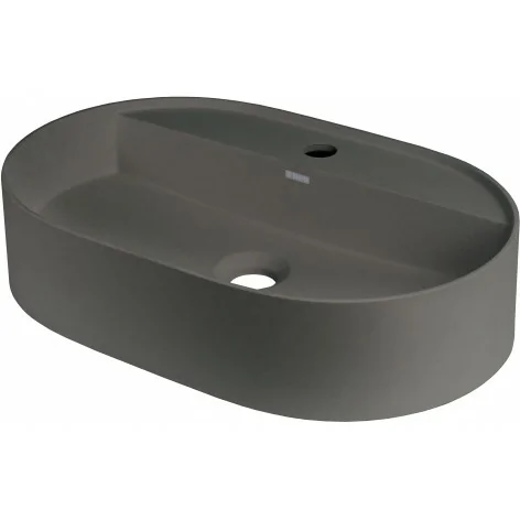 5907650865537 DEANTE Silia Umywalka Granitowa Nablatowa z Wyspą na Baterię - Owalna Antracyt Metalik CQS_TU6B