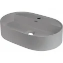 5907650865520 DEANTE Silia Umywalka Granitowa Nablatowa z Wyspą na Baterię - Owalna Szary Metalik CQS_SU6B