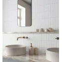Sklep Płytki Białe Flizy Glazura GAYAFORES Deco Biscuit White Cegiełka Mat. 32x62,5 30x60