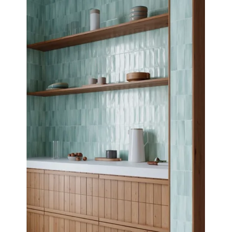 Sklep płytki flizy glazura GAYAFORES Deco Allure Green Cegiełka Błyszcząca 32x62,5 zielone cegiełki