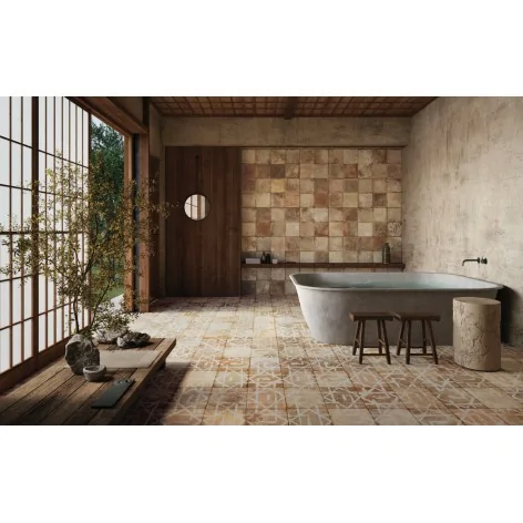 Sklep Płytki Flizy Terakota PERONDA FS Alora Decor LT Gres Vintage Mat+Połysk 45x45 brązowy kafelki rustykalne cotto