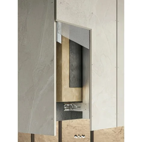 5900199274747 TUBĄDZIN Monolith Plus Grand Cave White STR Płytka Elewacyjna Gres Rekt. Mat. 119,8x274,8 120x280