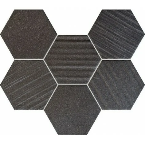 MS-01-202-0289-0221-1-013 TUBĄDZIN Horizon HEX Black Mozaika Ścienna 28,9x22,1 5903238008631