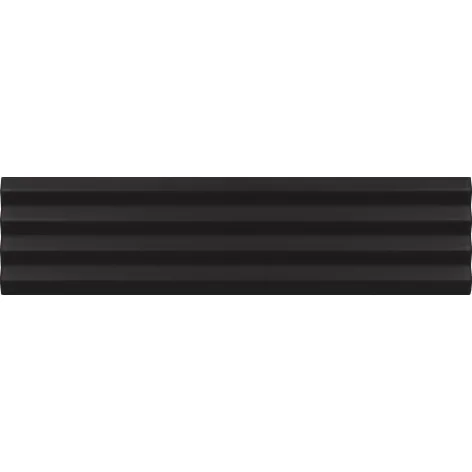 8435404956370 EQUIPE Costa Nova Praia Black EQ 28506 Płytka Ścienna Mat. 5x20 czarna cegiełka kafelki strukturalne 3d