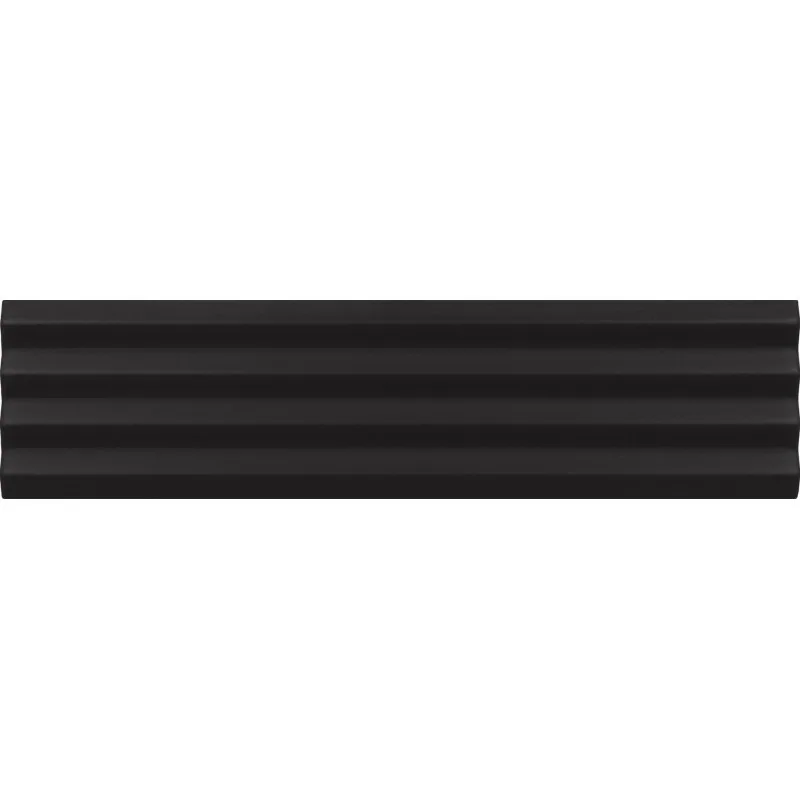 8435404956370 EQUIPE Costa Nova Praia Black EQ 28506 Płytka Ścienna Mat. 5x20 czarna cegiełka kafelki strukturalne 3d