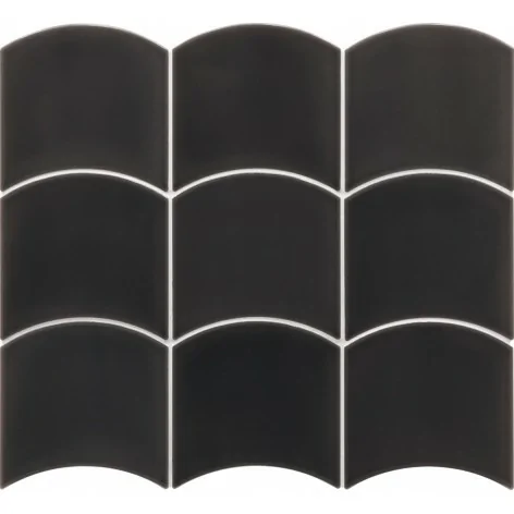 8435404959432 Sklep płytki flizy glazura EQUIPE Wave Black EQ 28842 Płytka Ścienna Cegiełka Połysk 12x12 Hiszpańskie