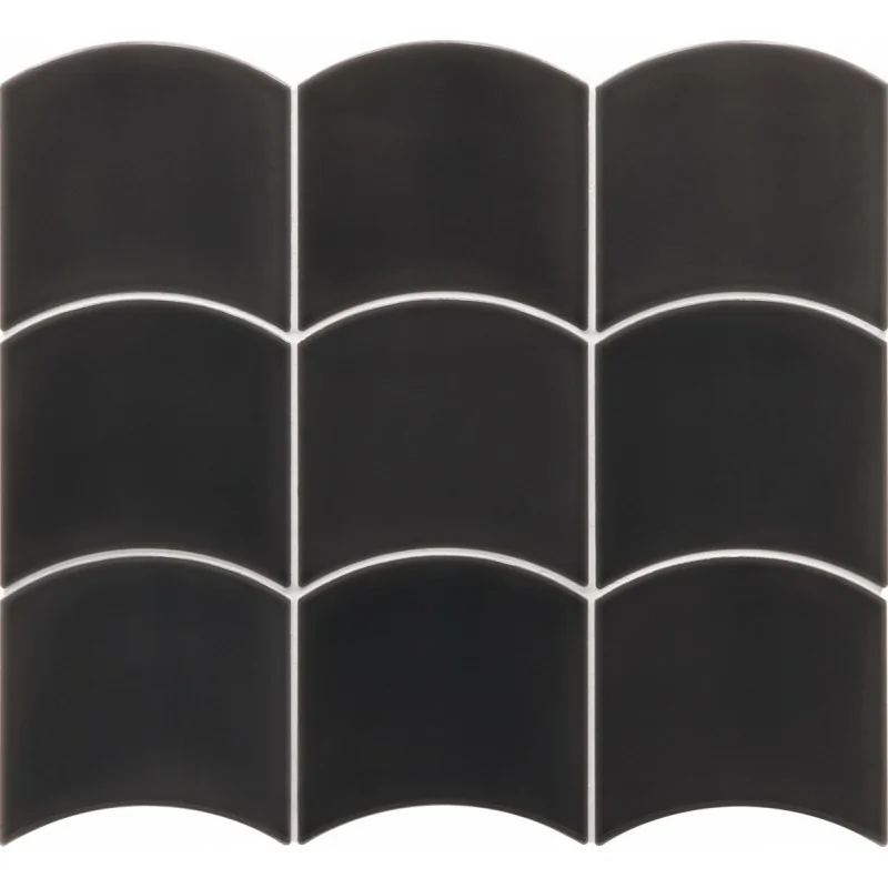 8435404959432 Sklep płytki flizy glazura EQUIPE Wave Black EQ 28842 Płytka Ścienna Cegiełka Połysk 12x12 Hiszpańskie