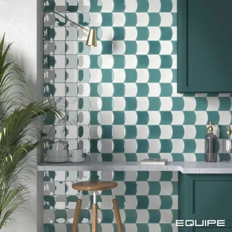 8435404959395 Sklep płytki flizy glazura EQUIPE Wave White EQ 28838 Płytka Ścienna Cegiełka Połysk 12x12 hiszpańskie kafelki