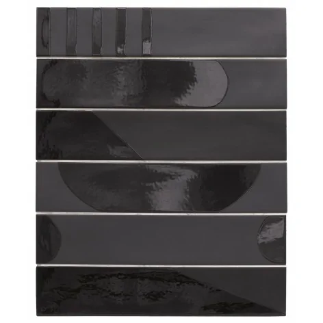 8435081401828 Sklep płytki flizy glazura EQUIPE Wadi Noir Decor EQ 30174 Cegiełka Mat. 6x30 hiszpańskie kafelki