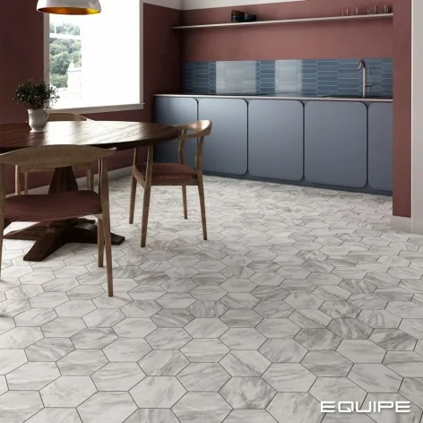 8435404932978 Sklep Płytki flizy terakota EQUIPE Bardiglio Hexagon Light EQ 23769 Gres Mat. 17,5x20 marmurowe kamieniopodobne