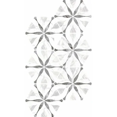 8435404932954 sklep płytki flizy terakota EQUIPE Bardiglio Hexagon Flower EQ 23772 Gres Mat. 17,5x20 marmurowe kamieniopodobne
