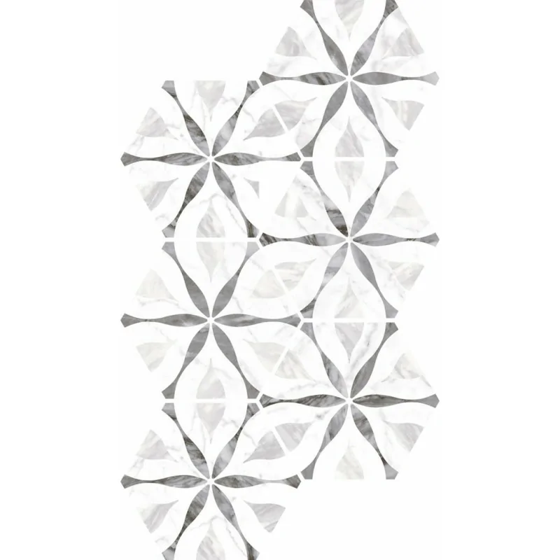 8435404932954 sklep płytki flizy terakota EQUIPE Bardiglio Hexagon Flower EQ 23772 Gres Mat. 17,5x20 marmurowe kamieniopodobne