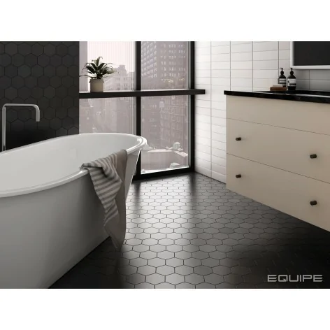 8435404942533 sklep płytki EQUIPE Kromatika Black EQ 26467 Płytka Heksagonalna Gresowa Mat. 11,6x10,1 czarne heksagony