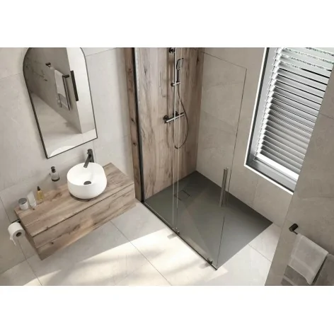 5907650817536 Armatura Łazienkowa DEANTE Therm Deszczownica z Baterią Prysznicową Termostatyczną Titanium NAC_D4HT