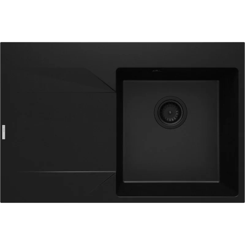 5907650888321 Sklep Baterie DEANTE Evora Zlewozmywak Granitowy 1-komorowy z Ociekaczem - Lewy - Nero ZQJ_N11L