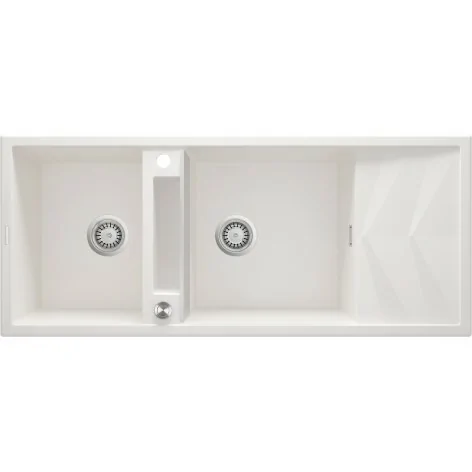 590765081718 Sklep Kuchnia DEANTE Magnetic Zlewozmywak Granitowy Magnetyczny 2-komorowy z Ociekaczem Alabaster ZRM_A213