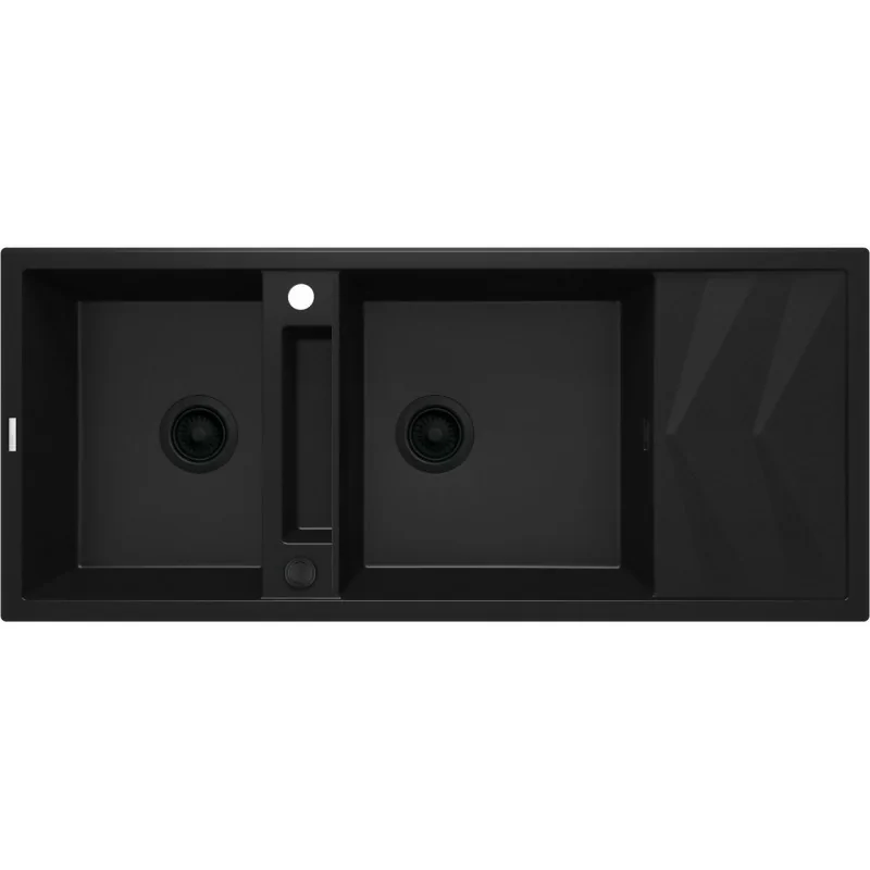 5907650817208 Sklep Kuchnia DEANTE Magnetic Zlewozmywak Granitowy Magnetyczny 2-komorowy z Ociekaczem Nero ZRM_N213