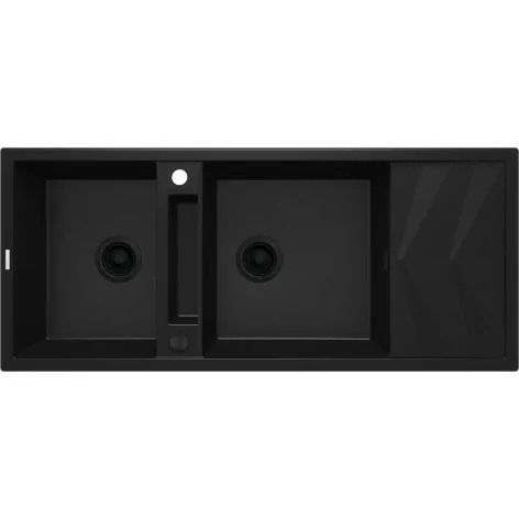 5907650817208 Sklep Kuchnia DEANTE Magnetic Zlewozmywak Granitowy Magnetyczny 2-komorowy z Ociekaczem Nero ZRM_N213