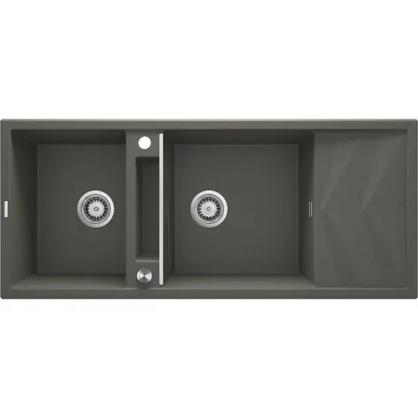 5907650817222 Sklep Kuchnia DEANTE Magnetic Zlewozmywak Granitowy Magnetyczny 2-komorowy z Ociekaczem Antracyt Metalik ZRM_T213