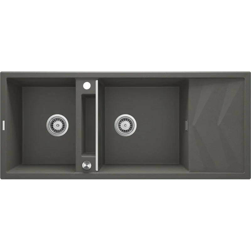 5907650817222 Sklep Kuchnia DEANTE Magnetic Zlewozmywak Granitowy Magnetyczny 2-komorowy z Ociekaczem Antracyt Metalik ZRM_T213