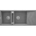 5907650817215 Sklep Kuchnie DEANTE Magnetic Zlewozmywak Granitowy Magnetyczny 2-komorowy z Ociekaczem Szary Metalik ZRM_S213