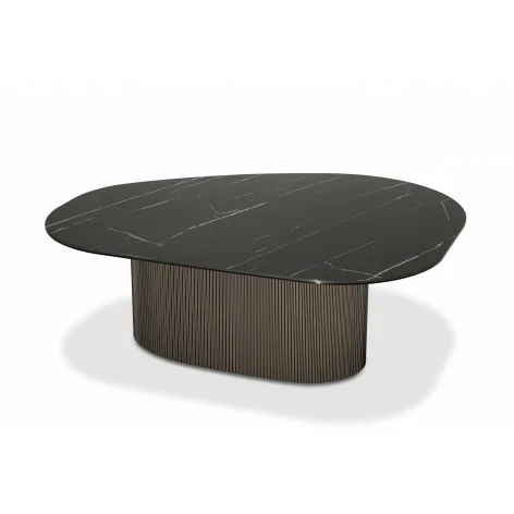 Meble PREMIUM Aria di Notte Stolik Kawowy ze Spieku Kwarcowego Nero Marquina 100x120 prosto z włoch - Włoskie meble