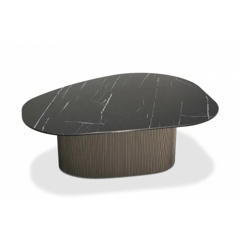 Meble PREMIUM Aria di Notte Stolik Kawowy ze Spieku Kwarcowego Nero Marquina 100x120 prosto z włoch - Włoskie meble