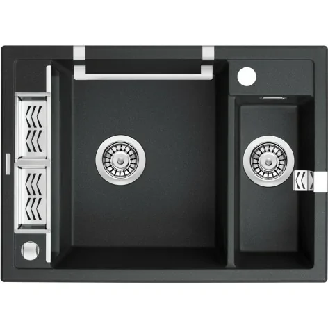 5908212094990 Sklep Kuchnia DEANTE Magnetic Zlewozmywak Granitowy Magnetyczny 1.5-komorowy Grafit Metalik ZRM_G503
