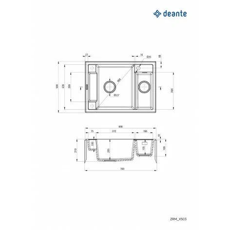 5908212095072 Sklep Kuchnia DEANTE Magnetic Zlewozmywak Granitowy Magnetyczny 1.5-komorowy Antracyt Metalik ZRM_T503