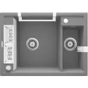 5908212095034 Sklep Kuchnia DEANTE Magnetic Zlewozmywak Granitowy Magnetyczny 1.5-komorowy Szary Metalik ZRM_S503