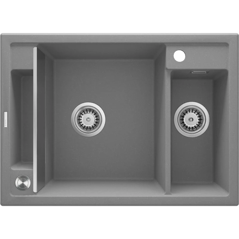 5908212095034 Sklep Kuchnia DEANTE Magnetic Zlewozmywak Granitowy Magnetyczny 1.5-komorowy Szary Metalik ZRM_S503