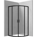 5908212090312 DEANTE Funkia Kabina Prysznicowa Półokrągła 90x90 cm Nero + Szkło Transparentne KYP_N51K