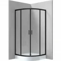 5908212090312 DEANTE Funkia Kabina Prysznicowa Półokrągła 90x90 cm Nero + Szkło Transparentne KYP_N51K