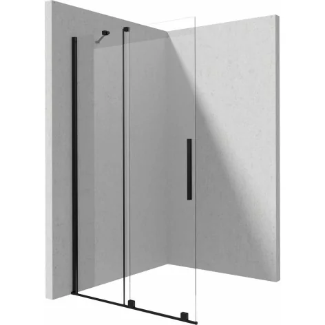 KTJN38R 5907650889410 DEANTE Prizma Ścianka Prysznicowa Walk-in 80 cm - Przesuwna Nero + Szkło Transparentne KTJ_N38R