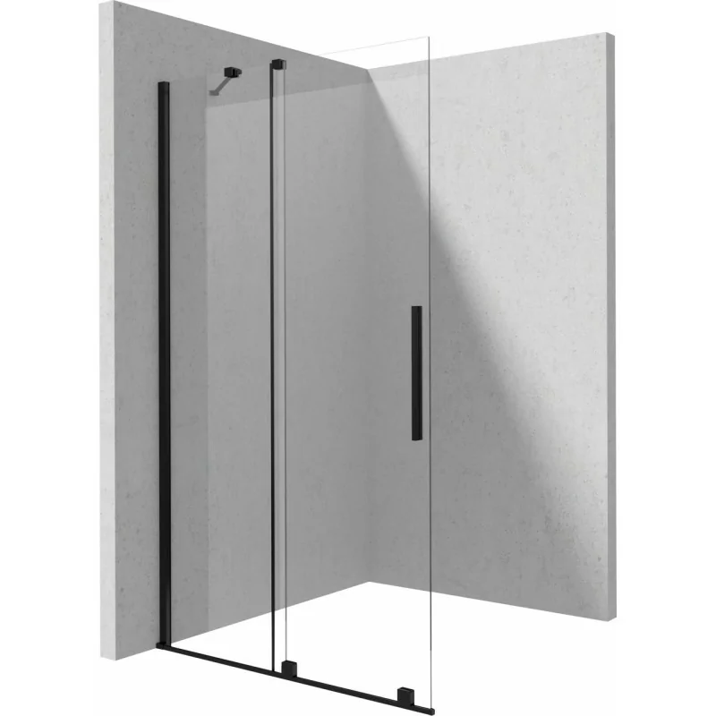 KTJN38R 5907650889410 DEANTE Prizma Ścianka Prysznicowa Walk-in 80 cm - Przesuwna Nero + Szkło Transparentne KTJ_N38R