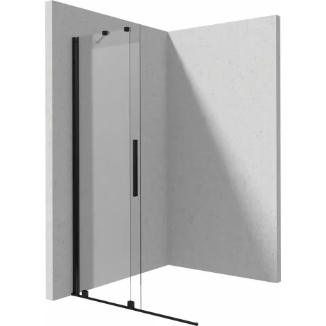 KTJN38R 5907650889410 DEANTE Prizma Ścianka Prysznicowa Walk-in 80 cm - Przesuwna Nero + Szkło Transparentne KTJ_N38R