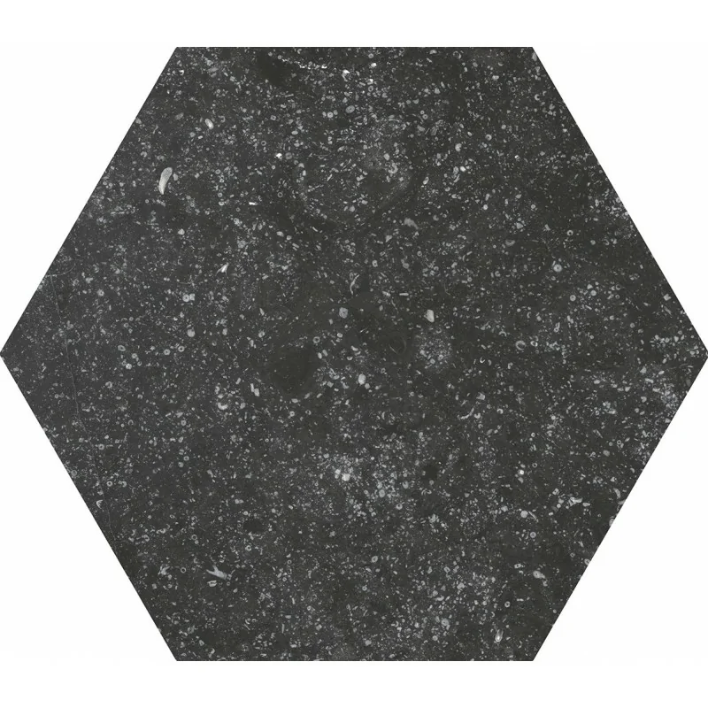 8435404921149 Sklep Płytki Hiszpańskie EQUIPE Coralstone Hexagon Black EQ 23577 Gres Mat. 29,2x25,4 G1
